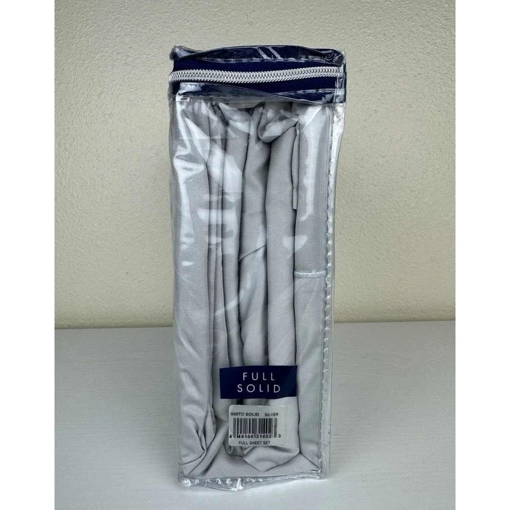 NEW WAMSUTTA 500 Thread Pima Cotton FULL Size Sheet Set In Silver Discounted